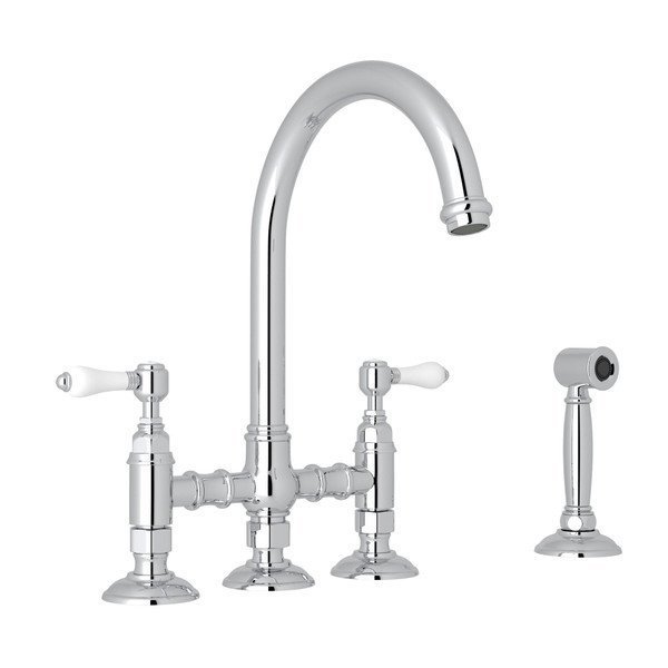 Rohl San Julio Bridge Kitchen Faucet With Side Spray A1461LPWSAPC-2